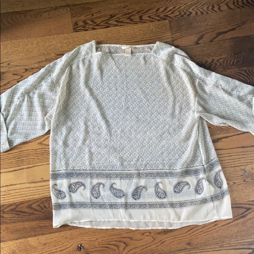 H&M Half Sleeve Sheer Tunic Top